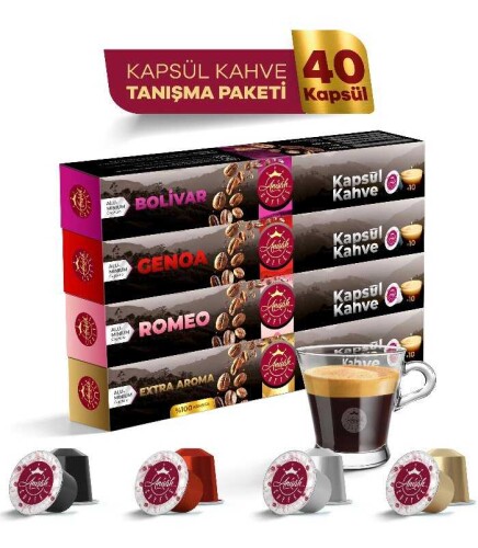 Kapsül Kahve 4 x 10'lu Bolivar Genoa Romeo ve Extra Aroma - 1